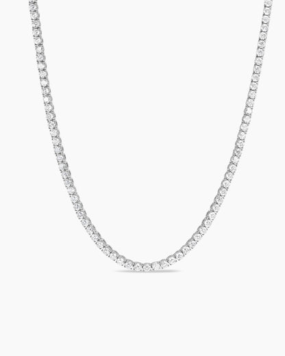 Tennis Necklace Chain 3mm 14k White Gold Tone 18-24 Inch