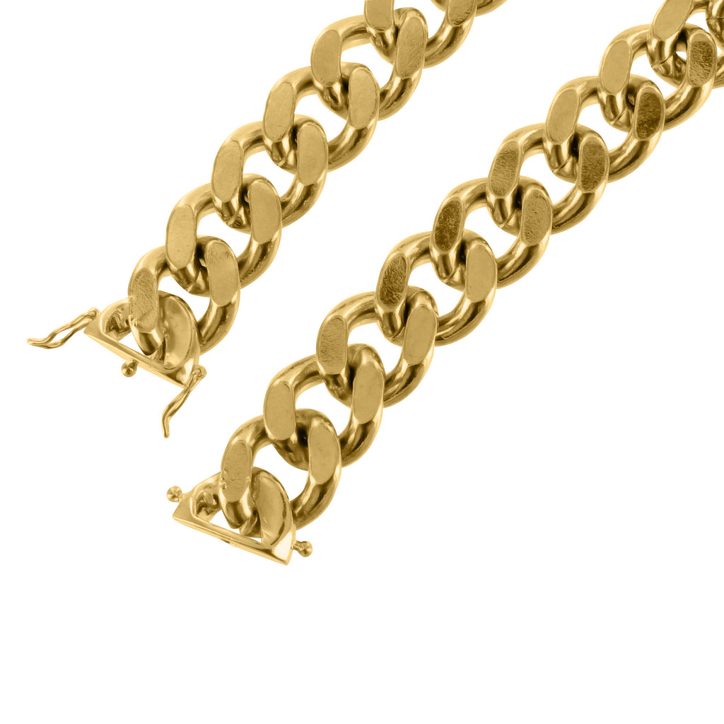 14K Yellow Gold Finish Thick 18 MM Miami Cuban Necklace | Master of Bling